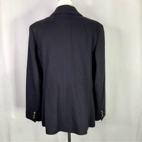VINTAGE L.L. Bean blazer black soft wool cashmere blend classic three button 12P - Picture 3 of 10